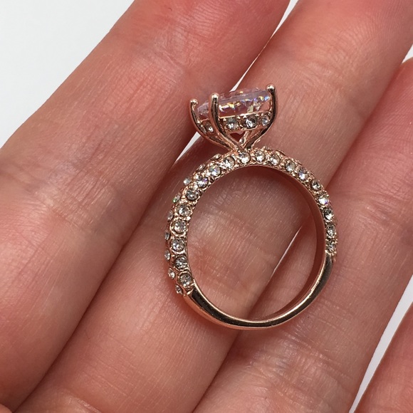 14k rose gold diamond engagement ring wedding - Picture 7 of 8